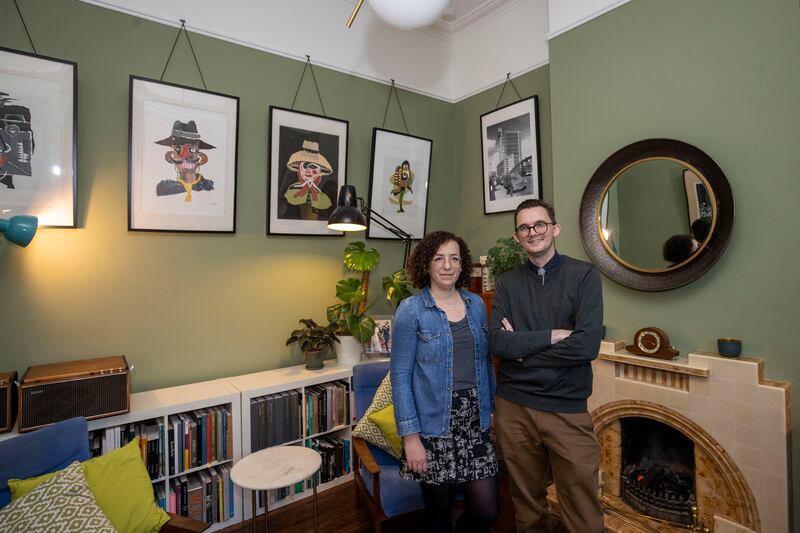 John and Kitty Dobbin in their parlour room. John calls the late Victorian redbrick terraced house a 'parlour house', a type common in Dublin’s inner suburbs. Photograph: Tom Honan