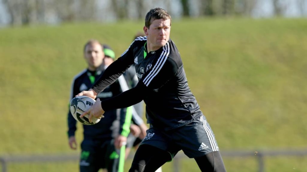 Denis Hurley leads Munster for the third consecutive game when they face Glasgow in Musgrave Park. Photograph: Donall Farmer/Inpho
