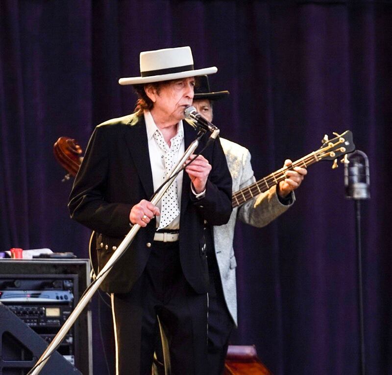 Bob Dylan performing at Nowlan Park, Kilkenny, on Sunday. Photograph: Raphael Pour-Hashemi Bob Dylan performing at Nowlan Park, Kilkenny, on Sunday. Photograph: Raphael Pour-Hashemi