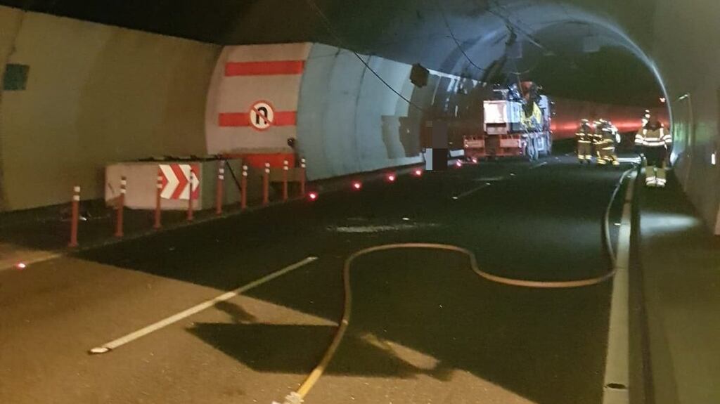 Dublin Port Tunnel is closed in both directions. Photograph: Dublin Fire Brigade