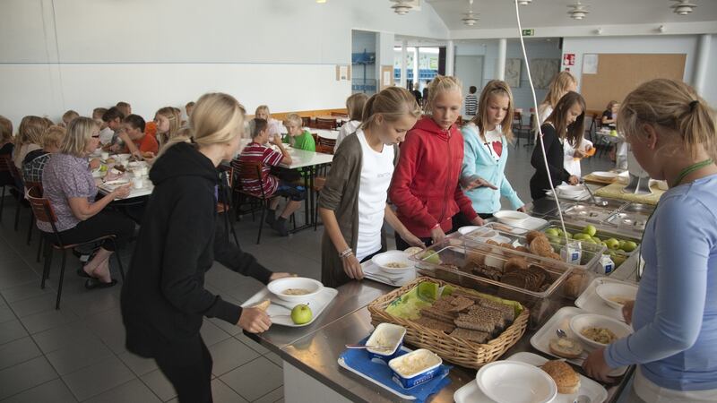 Children having lunch at school in Finland. Every child is entitled to a hot meal every day. Photograph: Fishman Ullstein/Getty
