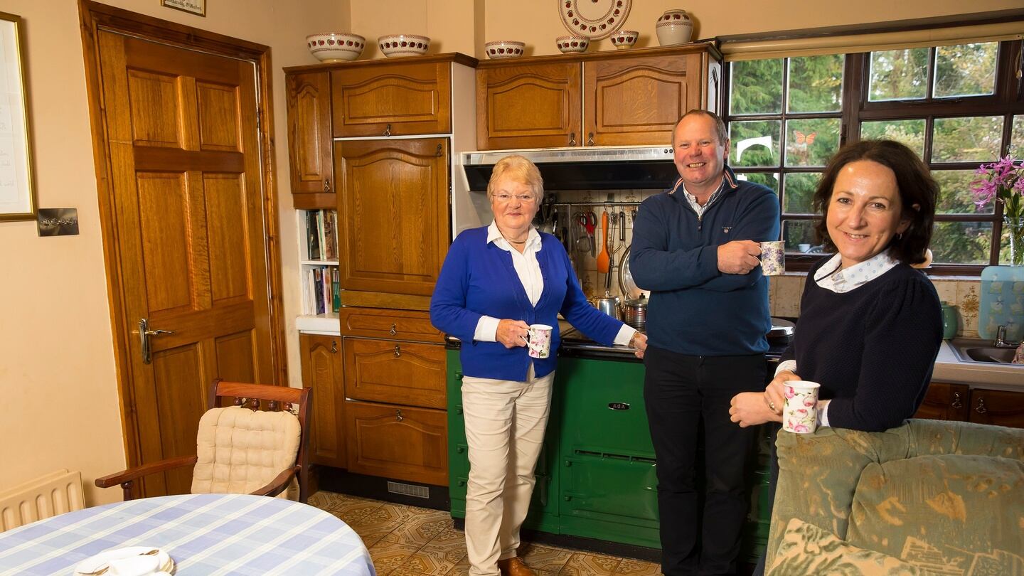 Mary Dunne, with her son, Nicholas, and daughter, Pauline, in the kitchen-cum-boardroom at Killowen Farm, Courtnacuddy, Co Wexford. Photograph: Patrick Browne
