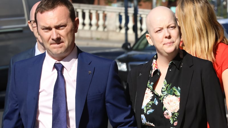 Paul and Ruth Morrissey. Ms Morrissey was forced to take the witness stand for two days last week and deliver personal testimony about her pain and the impact of her terminal illness on her young daughter. Photograph: Collins Courts