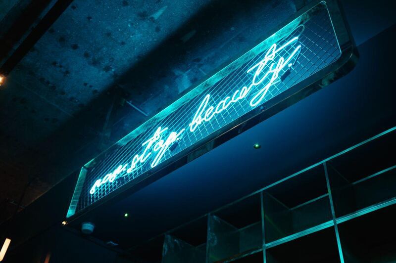 Reception sign. Photograph: Jason Ennis/Press Up