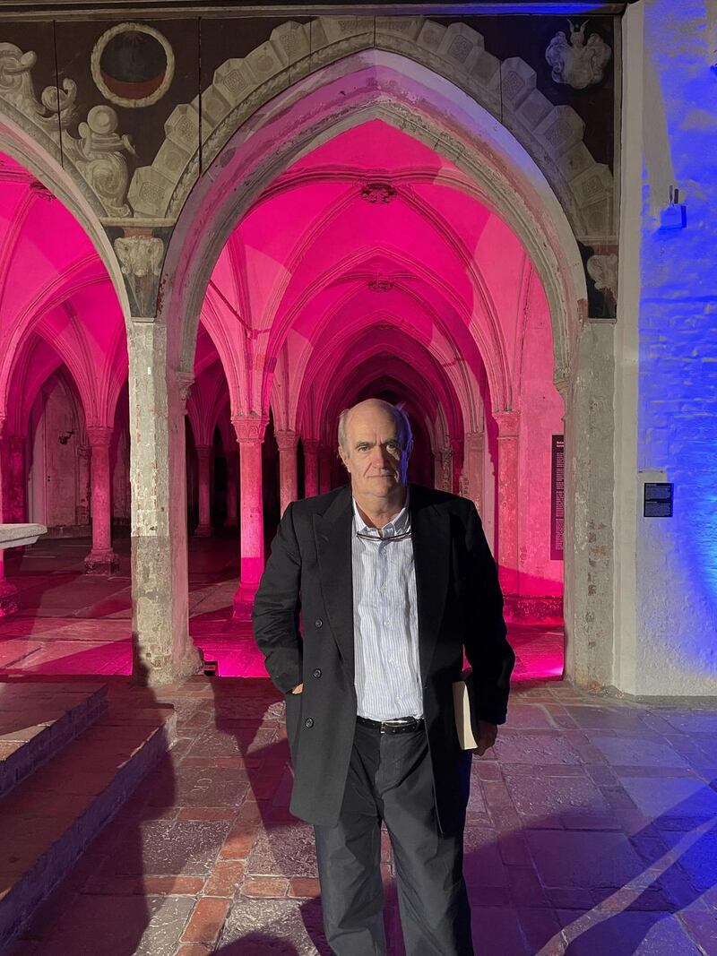 Colm Tóibín in Lübeck’s 14th century church of St Catherine. Photograph: Derek Scally