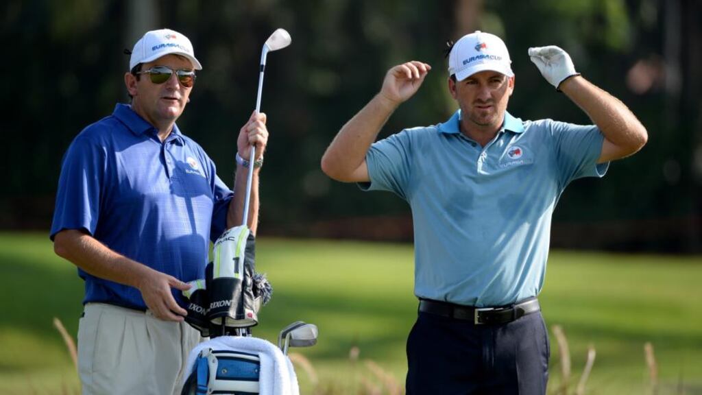 Graeme McDowell of Team Europe during the pro-am event prior to the EurAsia Cup at the Glenmarie G&CC in Kuala Lumpur, Malaysia. Photograph: Ross Kinnaird/Getty Images