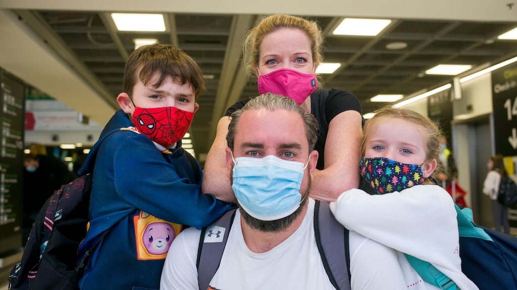 John Purcell with his wife Éadaoin plus son and daughter Odhrán (9) and Saorlaith (7), from Kilkenny. Photograph: John Ohle