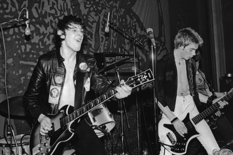 Stiff Little Fingers: Jake Burns and Ali McMordie on stage in 1978. Photograph: Virginia Turbett/Redferns