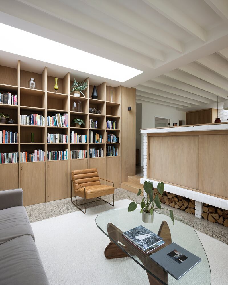 Living area in new extension, designed by Arigho Larmour Wheeler Architects. Photograph: Aisling McCoy