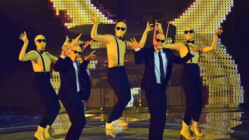 Norway’s Subwoolfer with Give That Wolf a Banana. Photograph: EPA/Alessandro di Marco