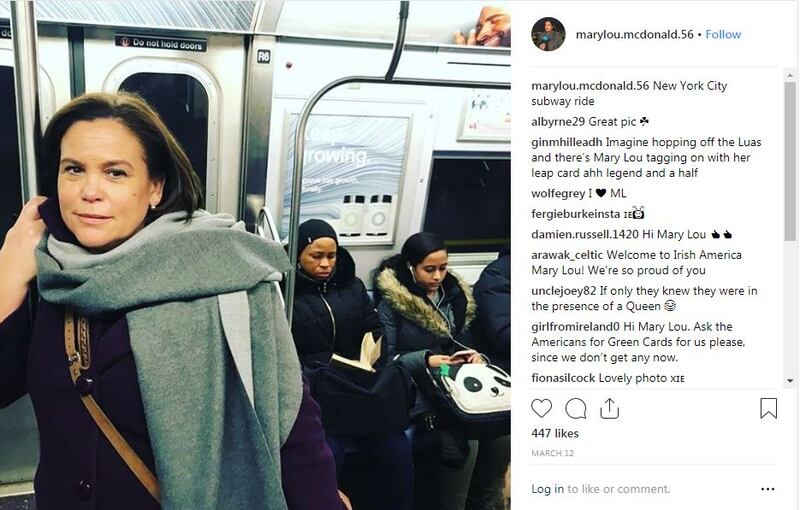Instagram: Mary Lou McDonald’s New York subway post