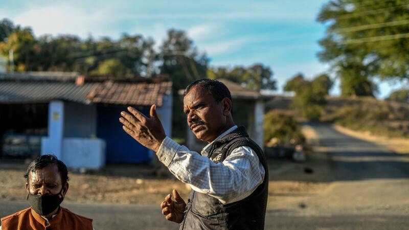 Mesh Lal Chanchal, a local BJP party leader who is active against Christian groups, outside his home in Bilawar Kalan, India. Photograph: Atul Loke/New York Times