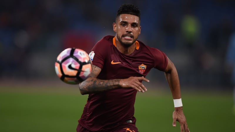 Chelsea have signed Roma’s Brazilian defender Emerson Palmieri for €20 million. Photograph: Filippo Monteforte/AFP/Getty Images