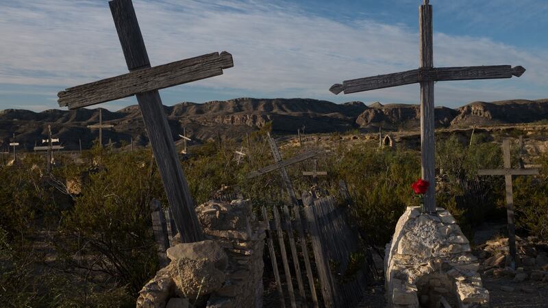 The graves of flu victims in the ghost town of Terlingua, Texas. Photograph: Getty Images