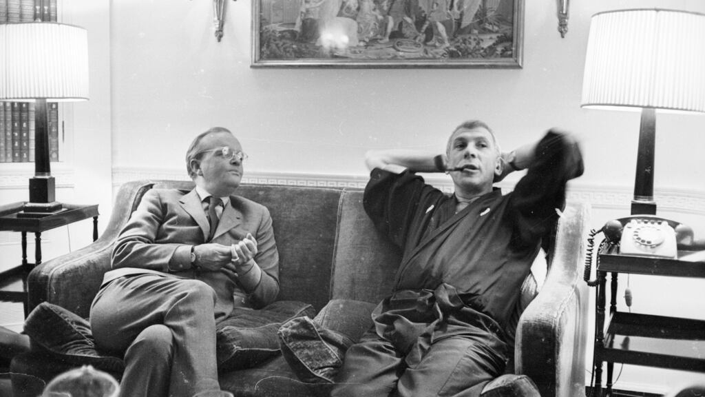 1968: American author Truman Capote with Richard Brooks who directed a screen adaptation of In Cold Blood. Photograph: Harry Dempster/Express/Getty Images