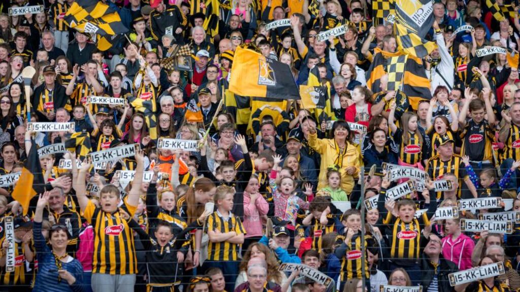Fans at Nowlan Park  at the homecoming for the All-Ireland winning Kilkenny hurling team. Photograph:  Dylan Vaughan