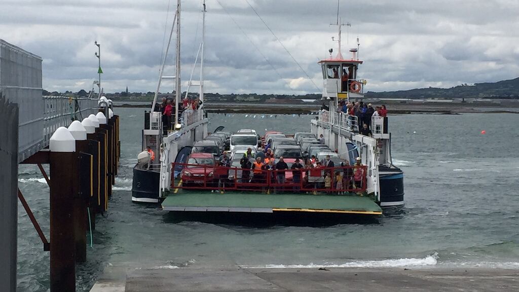 The inaugural ‘Scenic Carlingford Ferry’ service arrives at Greencastle, Co Down on July 21st, 2017. Photograph: Michael McHugh/PA Wire