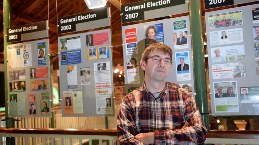 Alan Kinsella at the exhibition What You Maybe Meant to Keep, at the National Print Museum, Beggars Bush, Dublin. Photograph: Eric Luke/The Irish Times