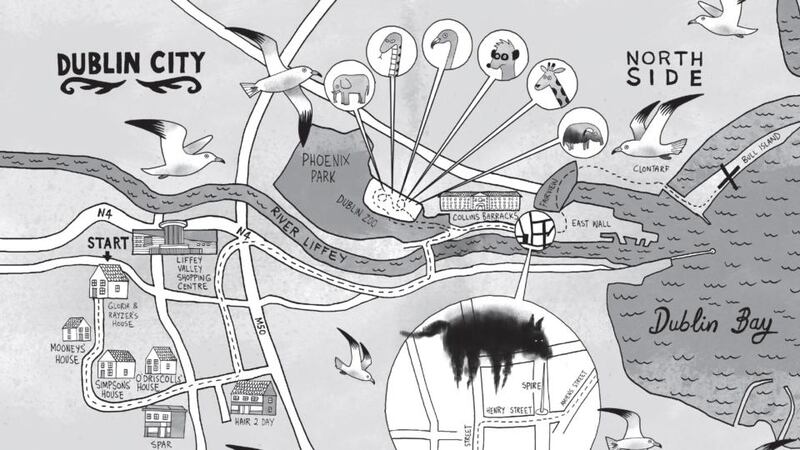 Brilliant: part of Chris Judge’s map of Dublin from Doyle’s new book