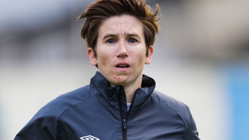 Michalle O’Neill: ‘We have to be as fit as the fittest player on the team and we actually have to be faster than them to catch up with the offside’. Photograph: Brian Reilly-Troy/Inpho