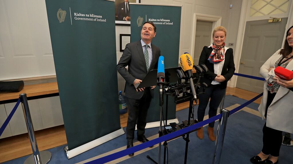 The Minister for Finance, Paschal Donohoe, at the publication of a White Paper in advance of Budget 2019. Photograph: Donall Farmer