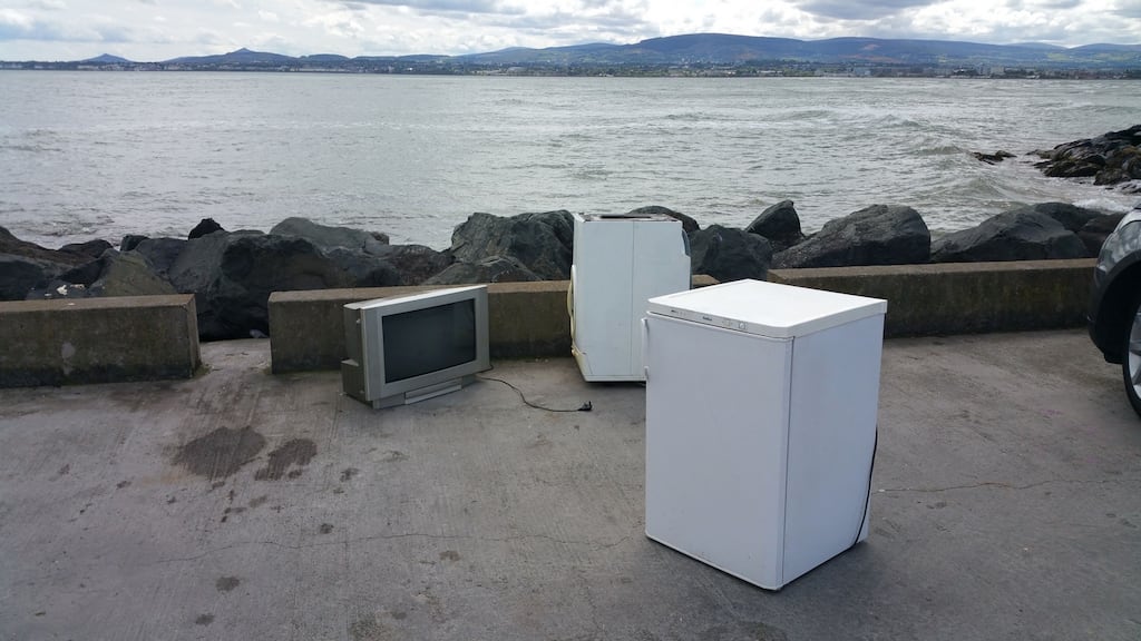 White goods dumped on the Great South Wall in Dublin. Photograph: Frank Miller
