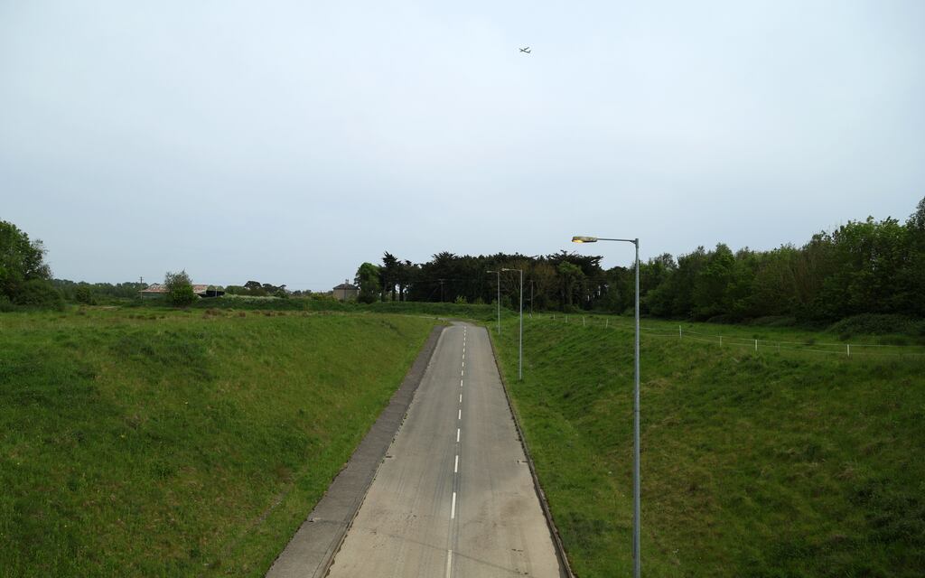 Disused roads in the Thornton Hall site, once intended for a prison but now designated to host international protection applicants. Photograph: Colin Keegan/Collins