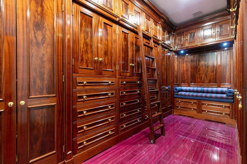 Walk-in wardrobe and dressing room.