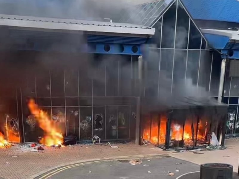 Larne Leisure Centre was targeted on Wednesday evening as a third night of unrest unfolds