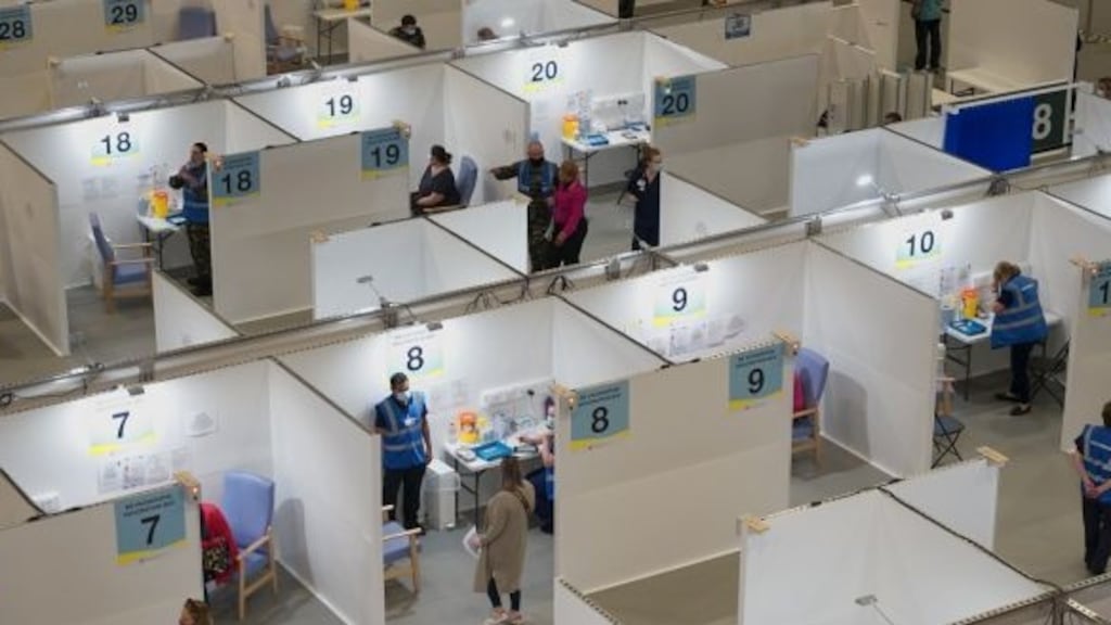 The walk-in clinics are operating on Monday for Dose 1 and 2 and booster vaccines for healthcare workers, pregnant women and people aged over 40. Photograph: The Irish Times