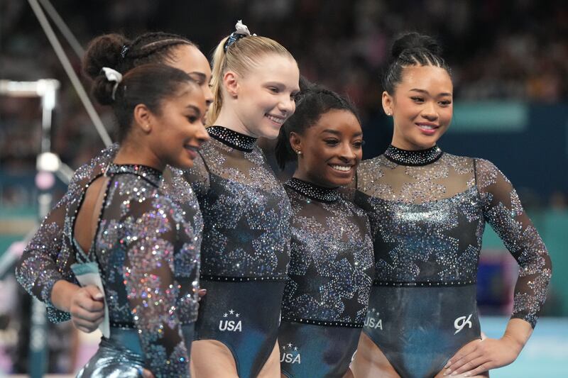 US gymnasts, perhaps feeling 'amazing and beautiful' in their sparkling Olympic leotards. Photograph: Erick W. Rasco/Sports Illustrated via Getty Images