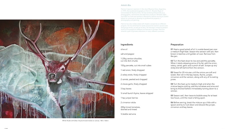 Pato Cassinoni’s artwork and recipe, from The Artists’ Cookbook