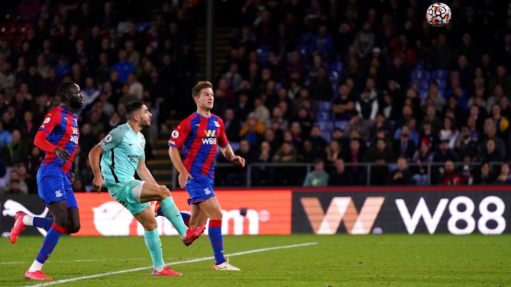 Brighton and Hove Albion’s Neal Maupay scores the equaliser during the Premier League clash with Crystal Palace at Selhurst Park. Photo: John Walton/PA Wire