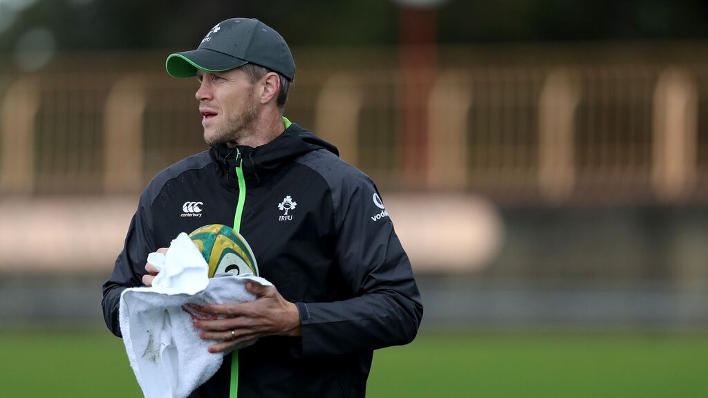 Ireland forwards coach Simon Easterby: “To win a Test series in the southern hemisphere is a difficult thing to do. We know, we found that out in South Africa”. Photograph: Dan Sheridan/Inpho