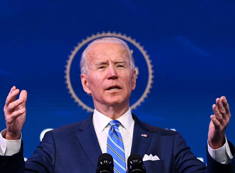 Joe Biden: at 5pm Irish time on Wednesday, he will begin his term as 46th president of the United States. Photograph: Jim Watson/AFP via Getty