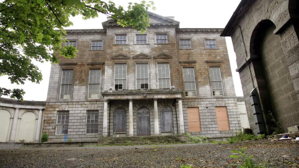 Dublin City Council secured €80,000 and made emergency repairs to just one building, Aldborough House on Portland Row, an 18th-century mansion that had sustained considerable water damage due to the theft of roof lead. Photograph: Matt Kavanagh/The Irish Times