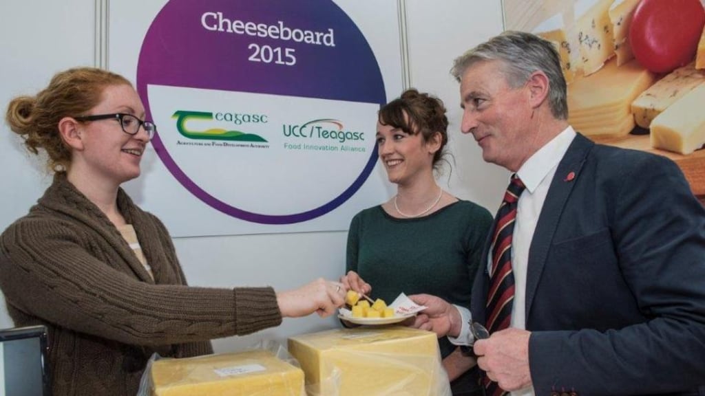 Catherine McCarthy, Teagasc, Emma Harrington, Glanbia and Tim Guinee, Teagasc, at the Teagasc Gateways event on dairy process innovation at Teagasc Food Research Centre in Moorepark