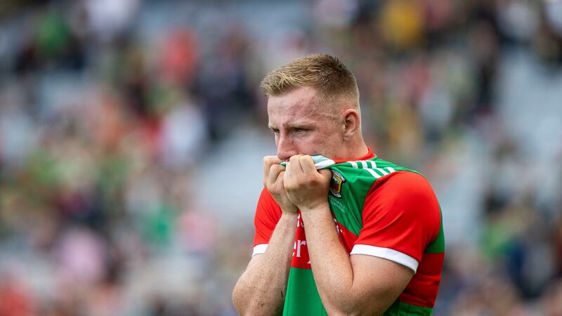 Mayo’s Ryan O’Donoghue at the final whistle. Photo: Tom Honan/The Irish Times