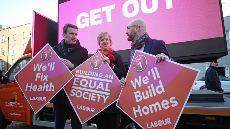 Labour candidates Aodhán Ó Ríordáin and Ged Nash with director of elections Ivana Bacik. Photograph: Nick Bradshaw