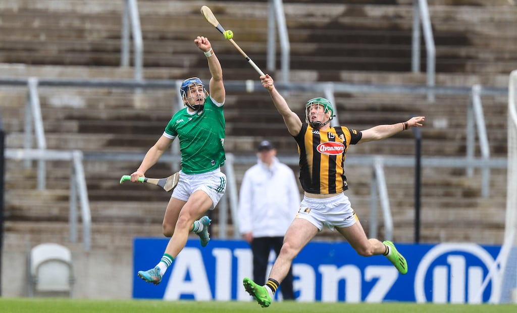 Limerick's Barry Murphy and Kilkenny's Eoin Cody in action during the Allianz Hurling League final at Páirc Uí Chaoimh. Photograph: Evan Treacy/Inpho