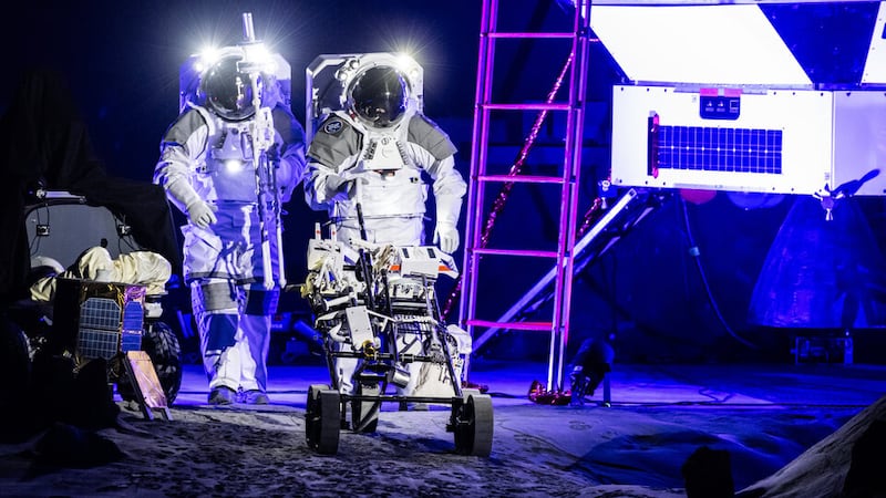 A mock-up of the Argonaut works facility built at LUNA Europe. Photograph: European Space Agency