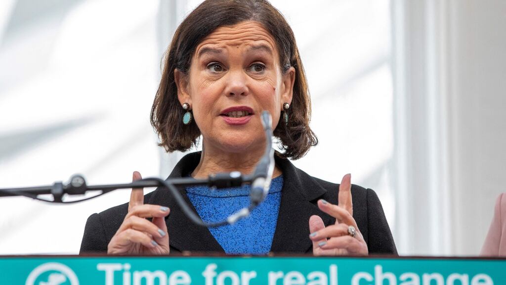 Sinn Féin leader Mary Lou McDonald: borrowing from the Jane Austen school of bosom-heaving. Photograph: Paul Faith/AFP via Getty Images