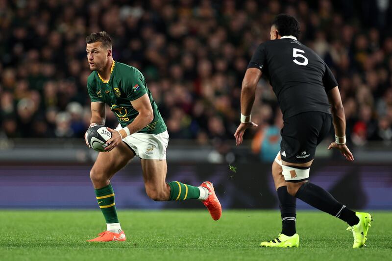 South Africa's Handre Pollard in action against the All Blacks. Photograph: Fiona Goodall/Getty Images