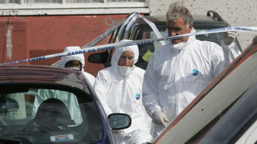 Chief State Pathologist Margaret Bolster at Cromcastle Court in July 2008 where Anthony ‘Anto’ Foster was shot dead. Photograph: Alan Betson