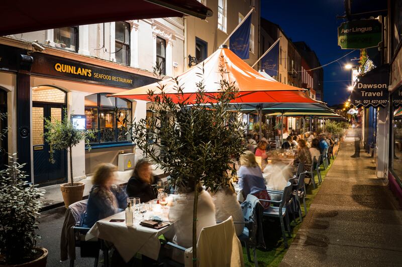 Outdoor dining  at Princes Street in Cork City. Photograph: Joleen Cronin