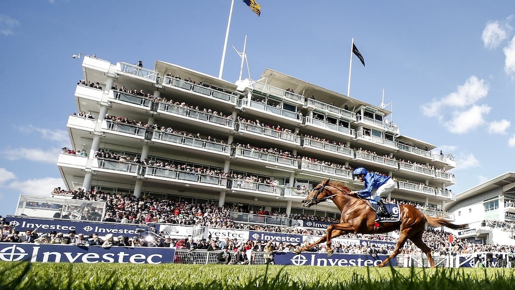 William Buick riding Masar wins The Investec Derby at Epsom. Photograph:  Alan Crowhurst/Getty Images