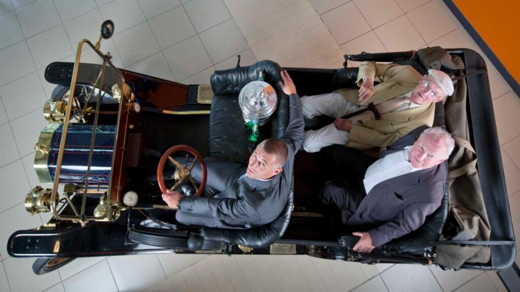 Pictured at the launch of Ford’s Greatest Ever FAI Cup Final campaign was current Shamrock Rovers’ manager Trevor Croly with Jimmy Murphy from the 1956 Cork Athletic team and Ronnie Nolan from the 1956 Shamrock Rovers team. Photograph: Morgan Treacy/Inpho