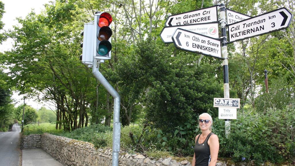 Mary Lou Craig at the crossroads at Glencullen in south county Dublin after one of her daily runs.