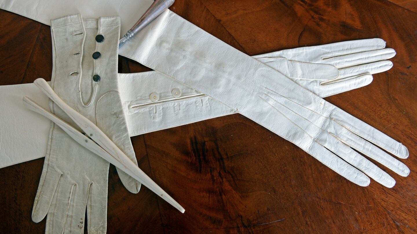 Paula Rowan’s antique gloves and glove stretcher. Photograph: Eric Luke