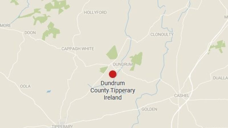 A map showing the location of the crash in Co Tipperary on Sunday morning.